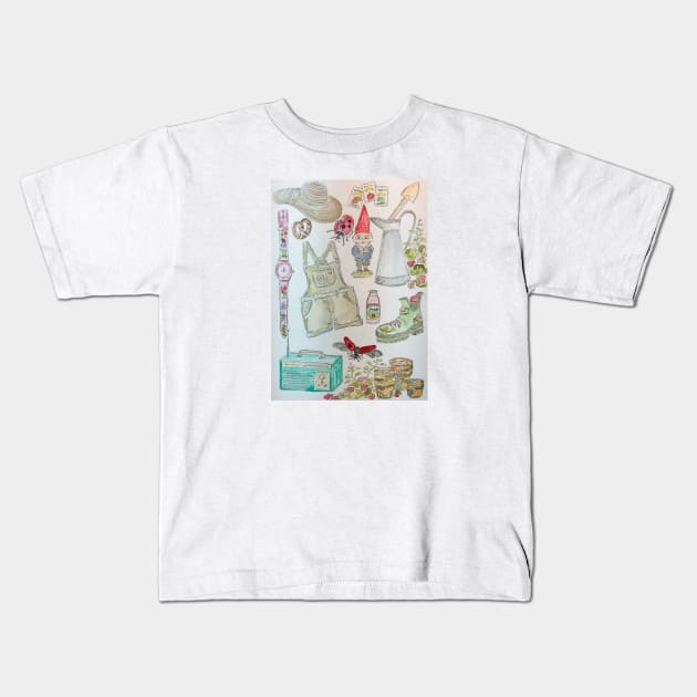 Garden Gnome Kids T-Shirt by KEOE